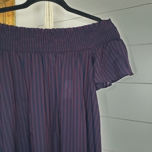 Urban Outfitters Cooperative NWT Navy Striped Off Shoulder Dress XS - Picture 3 of 6
